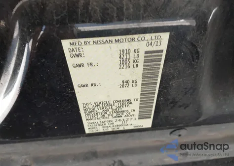 2013 Nissan Altima 2.5 S from USA, damaged, VIN 1N4AL3AP3DC261271